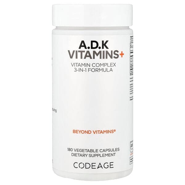 Codeage, A, D, K Vitamins+, 180 Vegetable Capsules photo