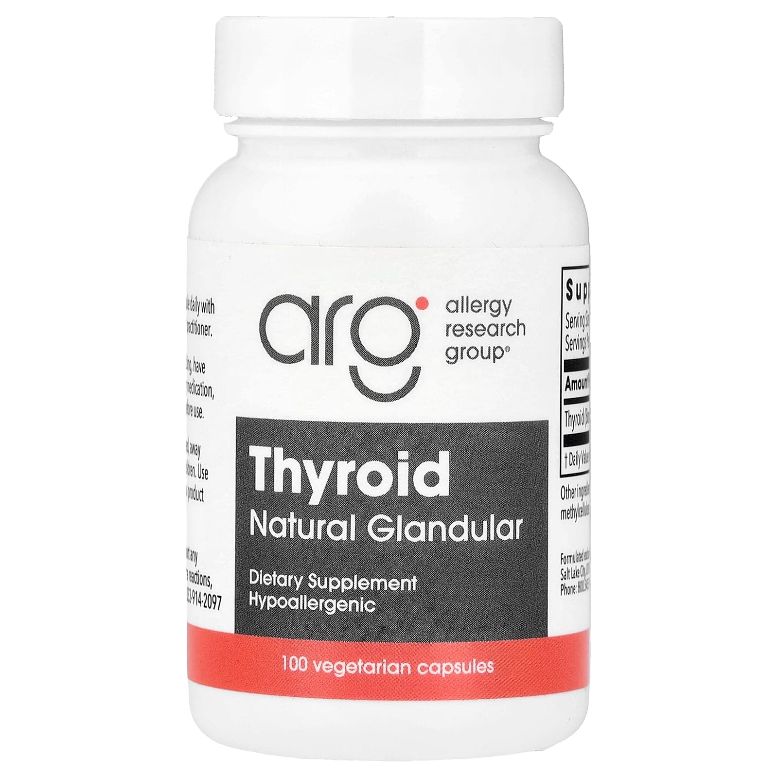 Allergy Research Group, Thyroid, 40 mg, 100 Vegetarian Capsules