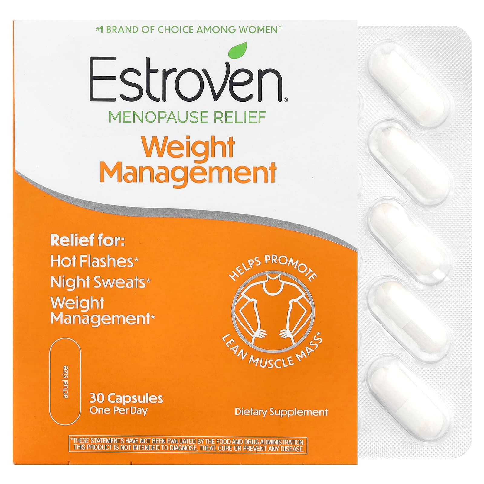 Estroven, Menopause Relief, Weight Management, 30 Capsules