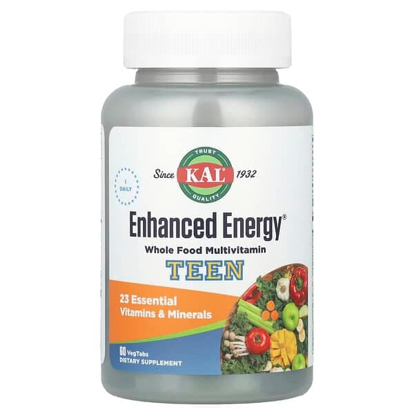 KAL, Enhanced Energy®, Teen, Multivitamin, 60 VegTabs photo