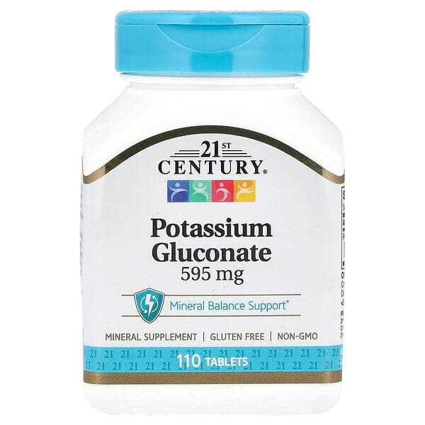 21st Century, Potassium Gluconate, 595 mg, 110 Tablets photo