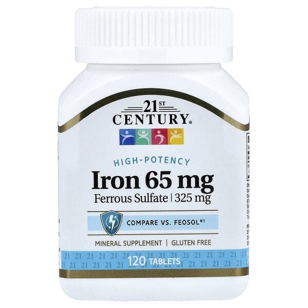 21st Century, Iron, 65 mg, 120 Tablets photo