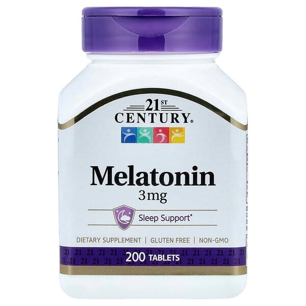 21st Century, Melatonin, 3 mg, 200 Tablets photo