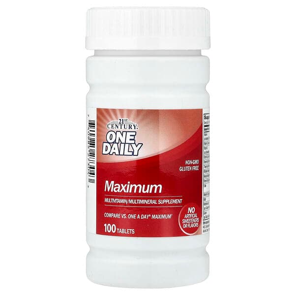 21st Century, One Daily, Maximum, 100 Tablets photo