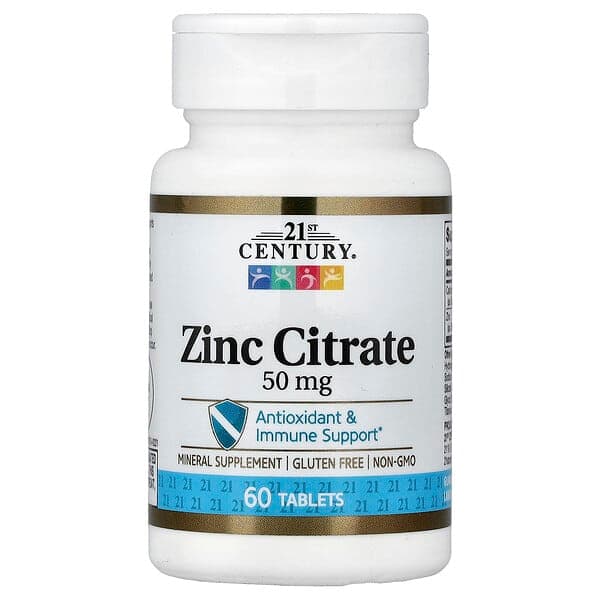 21st Century, Zinc Citrate, 50 mg, 60 Tablets photo