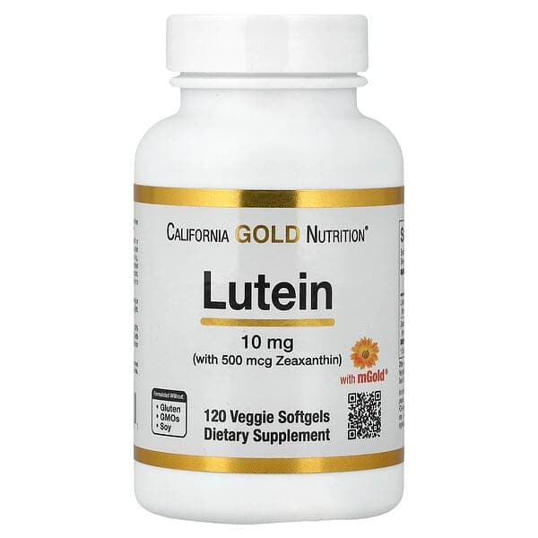 California Gold Nutrition, Lutein with Zeaxanthin from Marigold Extract, 120 Veggie Softgels photo