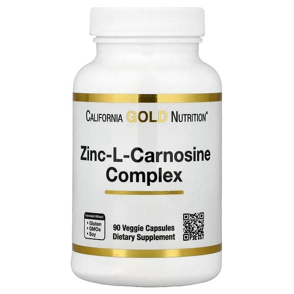California Gold Nutrition, Zinc-L-Carnosine Complex, 90 Veggie Capsules photo