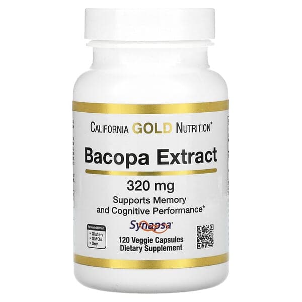 California Gold Nutrition, Bacopa Extract, 320 mg, 120 Veggie Capsules photo