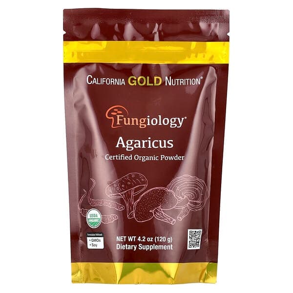 California Gold Nutrition, Fungiology®, Certified Organic Agaricus Powder, 4.2 oz (120 g) photo