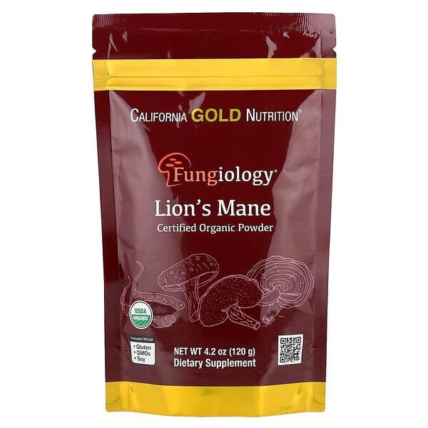 California Gold Nutrition, Fungiology®, Certified Organic Lion's Mane Powder, 4.2 oz (120 g) photo