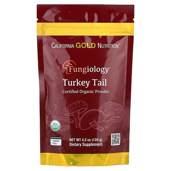 California Gold Nutrition, Fungiology®, Certified Organic Turkey Tail Powder, 4.2 oz (120 g) photo