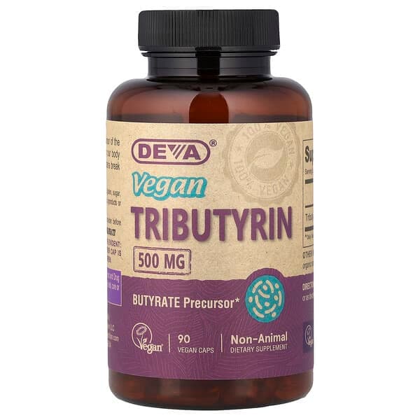 Deva, Vegan Tributyrin, 500 mg , 90 Vegan Caps photo