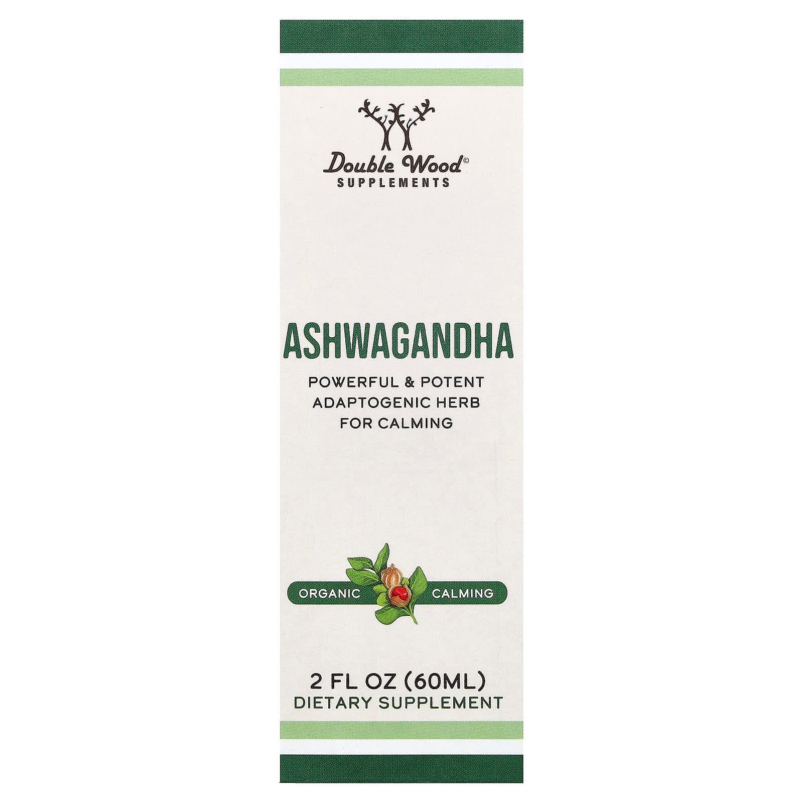 Double Wood Supplements, Ashwagandha, 2 fl oz (60 ml)