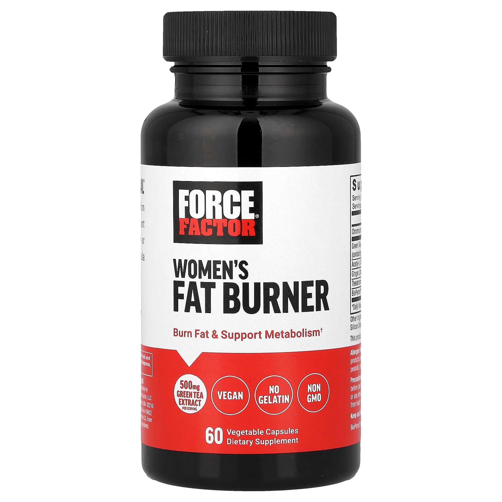 Force Factor, Women's Fat Burner, 60 Vegetable Capsules