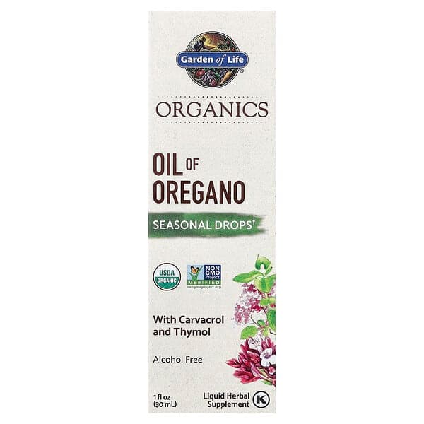 Garden of Life, Organics, Oil of Oregano, Seasonal Drops, Alcohol Free, 1 fl oz (30 ml) photo