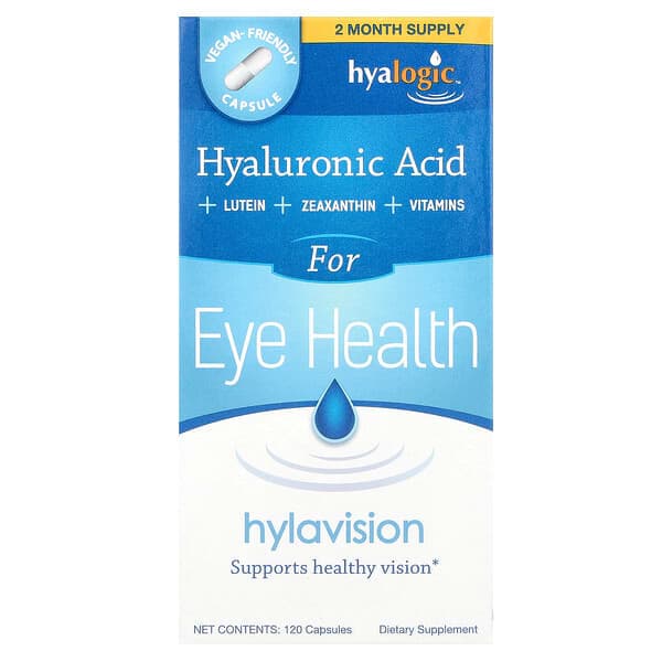 Hyalogic, Hylavision, Hyaluronic Acid + Lutein + Zeaxathin + Vitamins, 120 Capsules photo