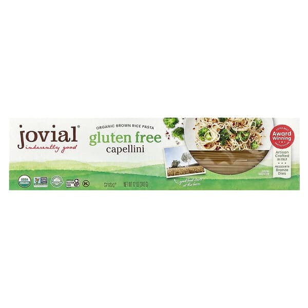 Jovial, Organic Brown Rice Pasta, Capellini, 12 oz (340 g) photo