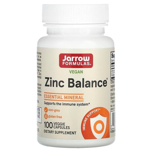Jarrow Formulas, Vegan Zinc Balance, 100 Veggie Capsules photo