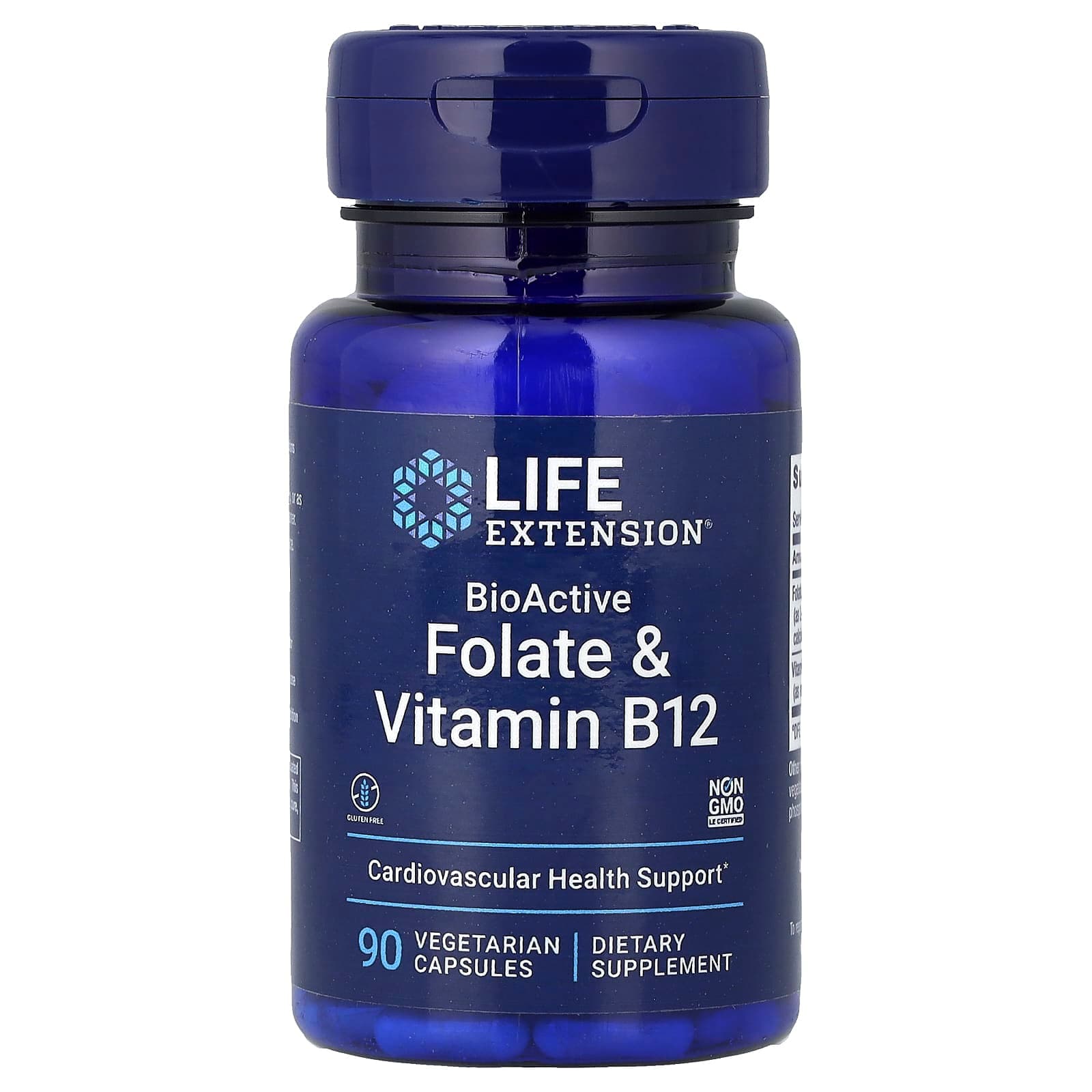 Life Extension, BioActive Folate & Vitamin B12, 90 Vegetarian Capsules