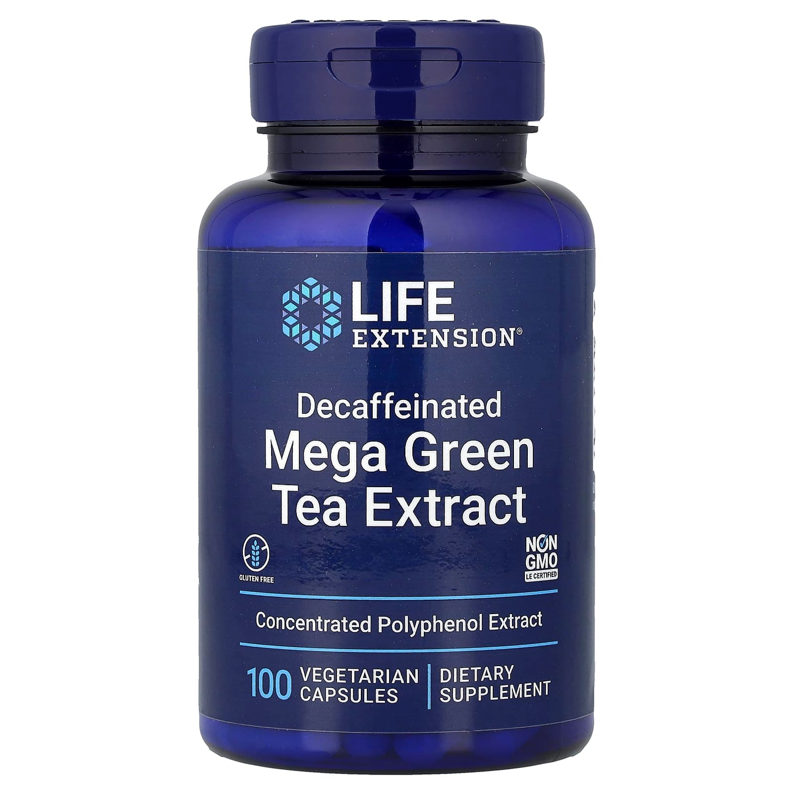 Life Extension, Mega Green Tea Extract, Decaffeinated, 100 Vegetarian Capsules (725 mg per Capsule)