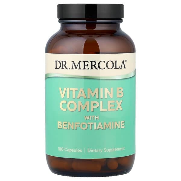 Dr. Mercola, Vitamin B Complex with Benfotiamine, 180 Capsules photo
