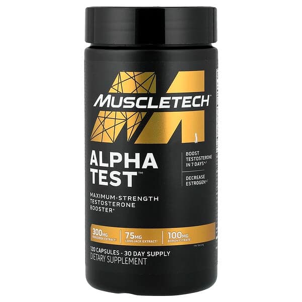 MuscleTech, AlphaTest™, 120 Capsules photo