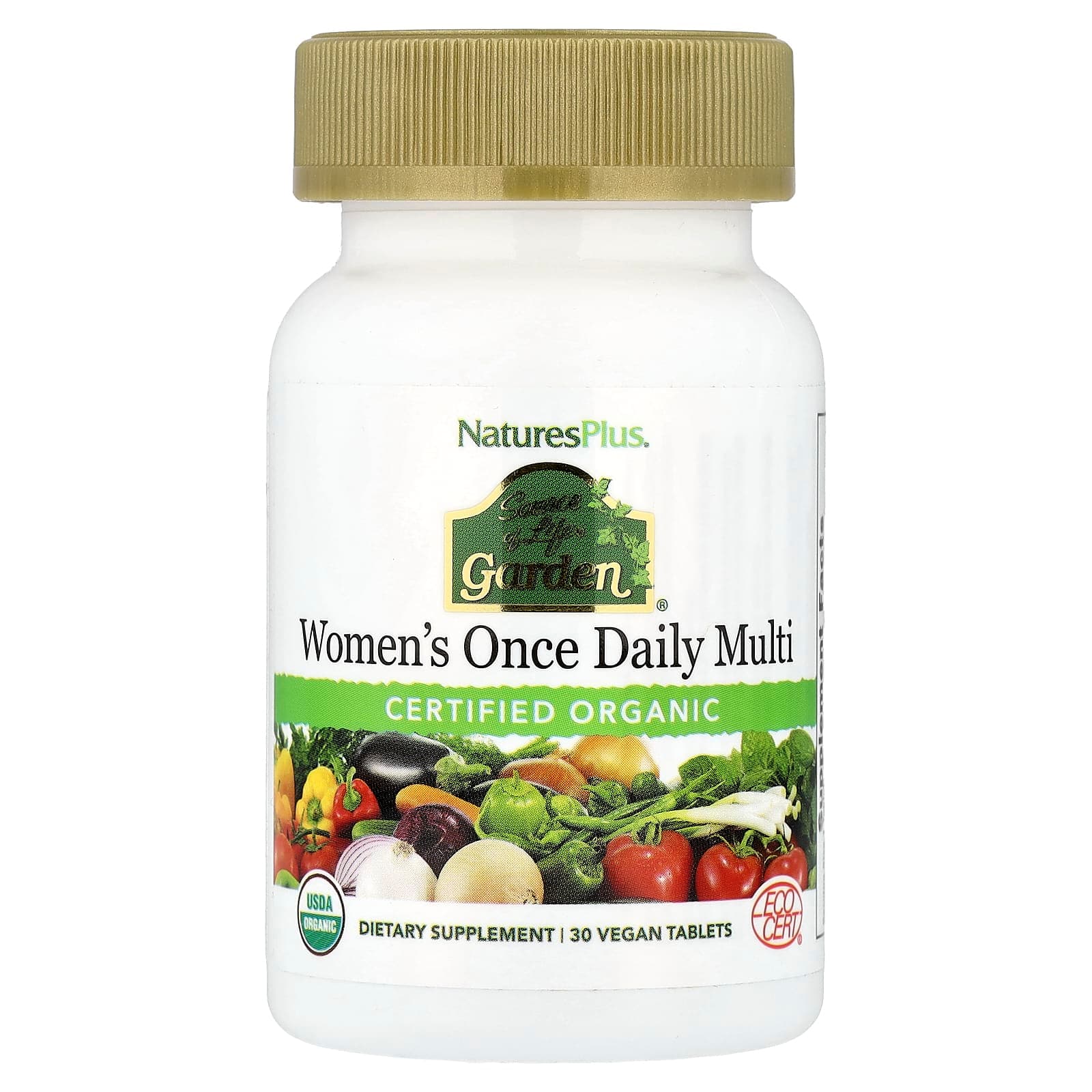 NaturesPlus, Source of Life® Garden, Organic Women's Once Daily Multi, 30 Vegan Tablets