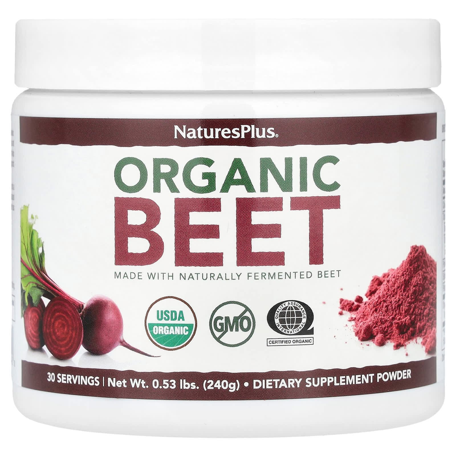 NaturesPlus, Organic Beet Powder, 0.53 lbs (240 g)