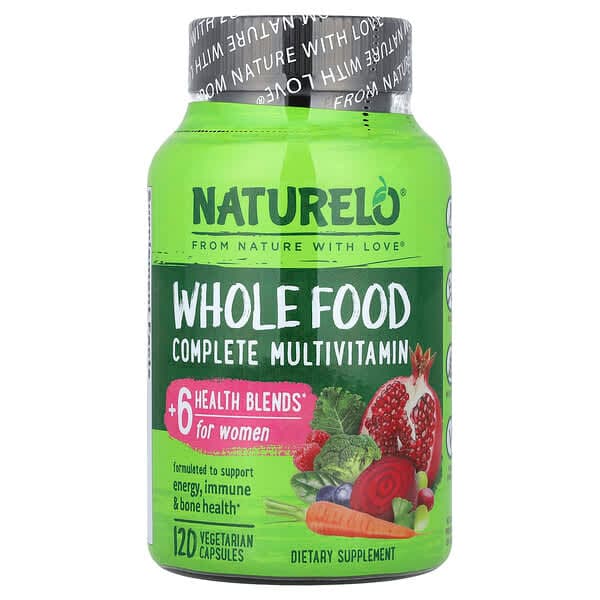 NATURELO, Whole Food Complete Multivitamin, For Women, 120 Vegetarian Capsules photo