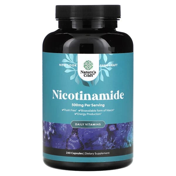Nature's Craft, Nicotinamide, Daily Vitamins, 500 mg, 240 Capsules photo