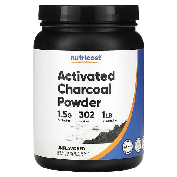Nutricost, Activated Charcoal Powder, Unflavored, 16 oz (454 g) photo