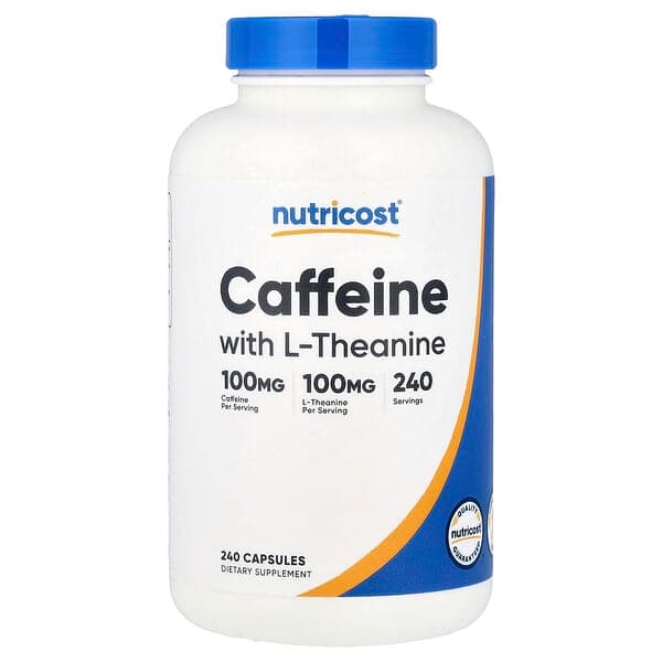 Nutricost, Caffeine with L-Theanine, 240 Capsules photo