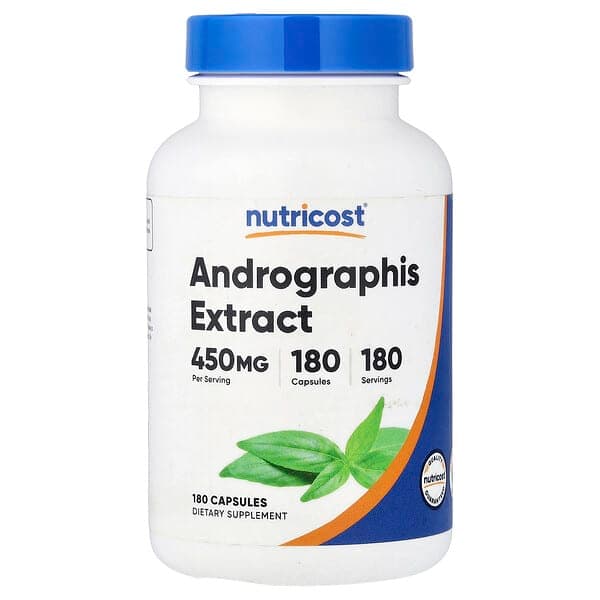 Nutricost, Andrographis Extract, 450 mg, 180 Capsules photo