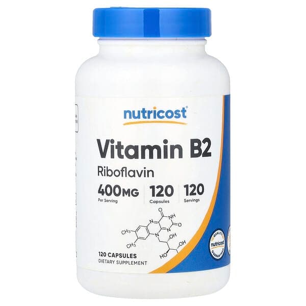 Nutricost, Vitamin B2, 400 mg, 120 Capsules photo