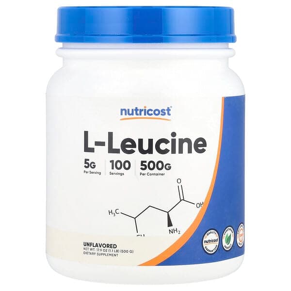 Nutricost, L-Leucine, Unflavored, 17.9 oz (500 g) photo