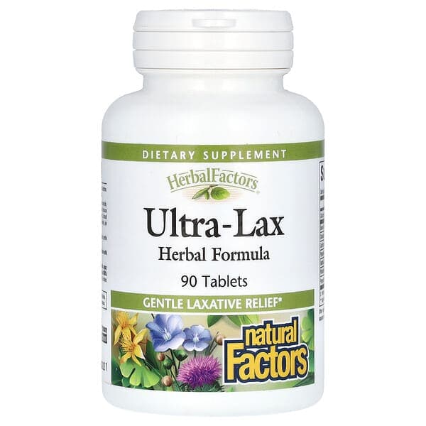 Natural Factors, Herbal Factors, Ultra-Lax, Herbal Formula, 90 Tablets photo
