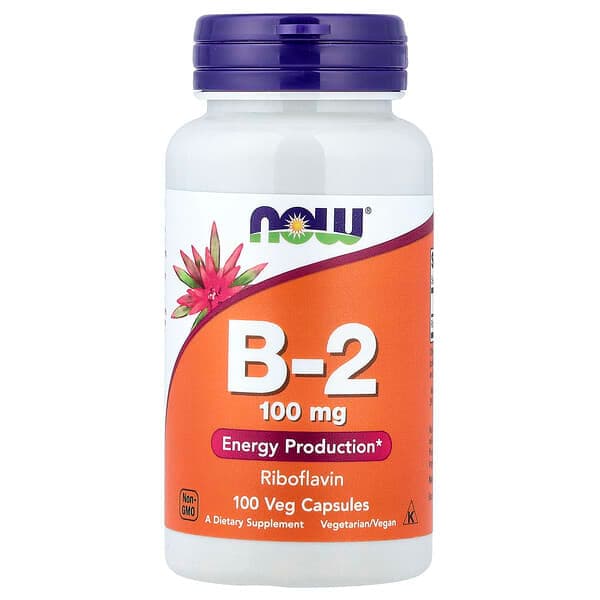 NOW Foods, B-2, 100 mg, 100 Veg Capsules photo