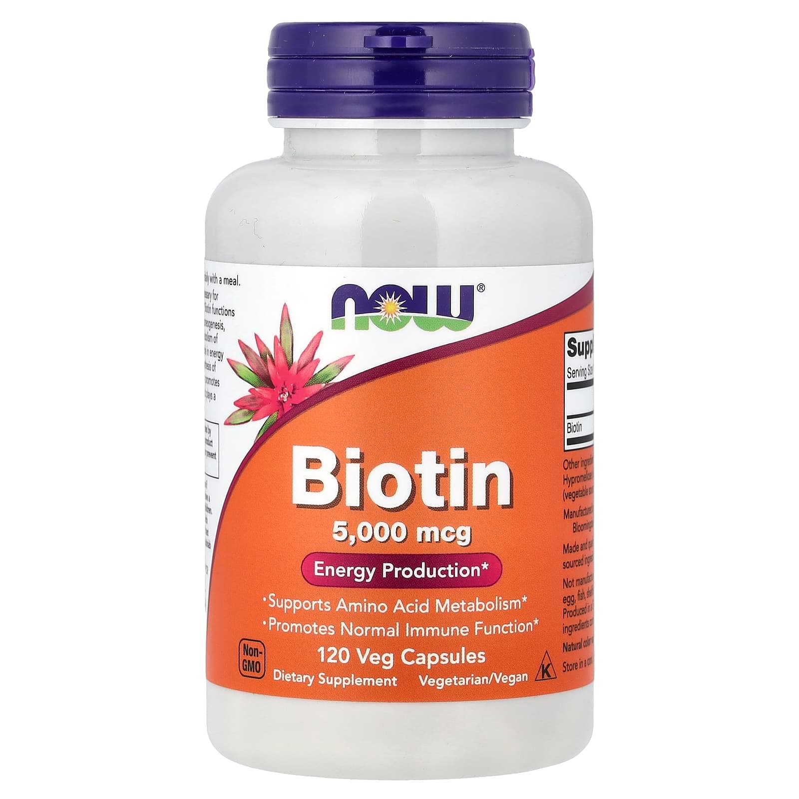 NOW Foods, Biotin, 5,000 mcg, 120 Veg Capsules