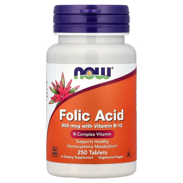 NOW Foods, Folic Acid, 250 Tablets photo