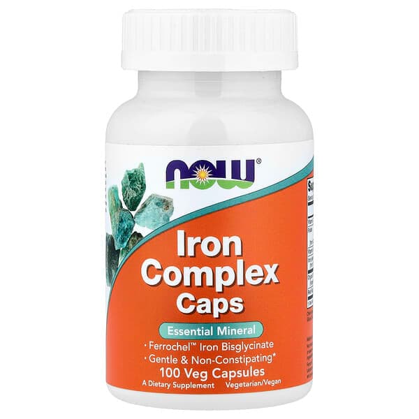 NOW Foods, Iron Complex Caps, 100 Veg Capsules photo