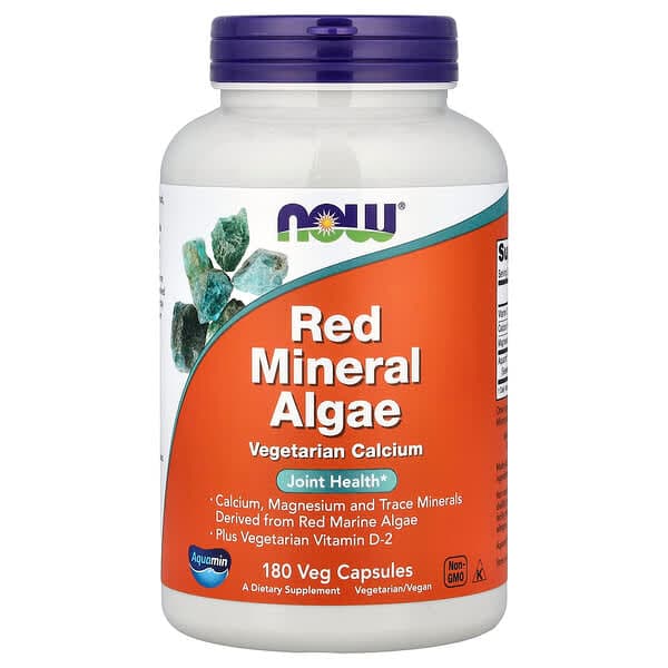 NOW Foods, Red Mineral Algae, 180 Veg Capsules photo