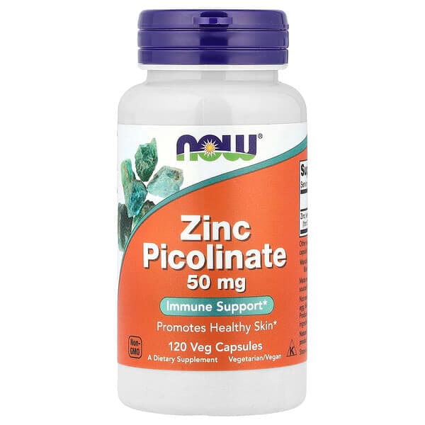 NOW Foods, Zinc Picolinate, 50 mg, 120 Veg Capsules photo