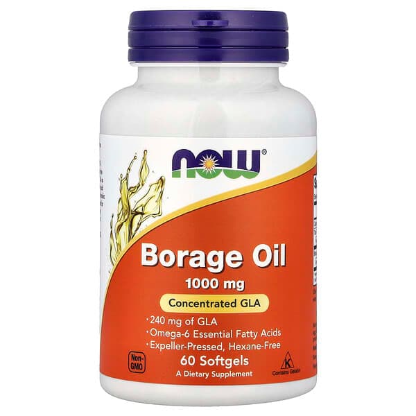 NOW Foods, Borage Oil, 60 Softgels photo