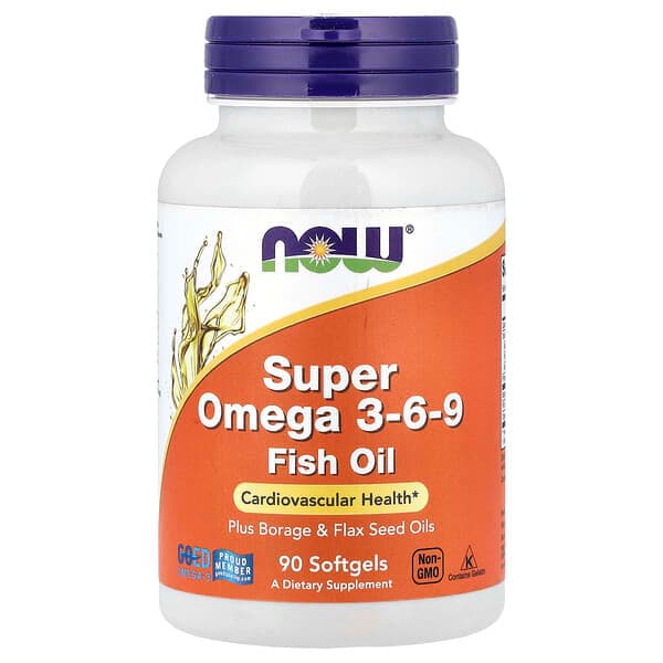 NOW Foods, Super Omega 3-6-9 Fish Oil, 90 Softgels photo