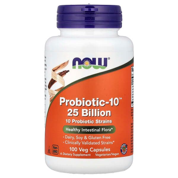 NOW Foods, Probiotic-10™, 100 Veg Capsules photo