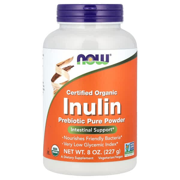NOW Foods, Certified Organic Inulin, Prebiotic Pure Powder, 8 oz (227 g) photo