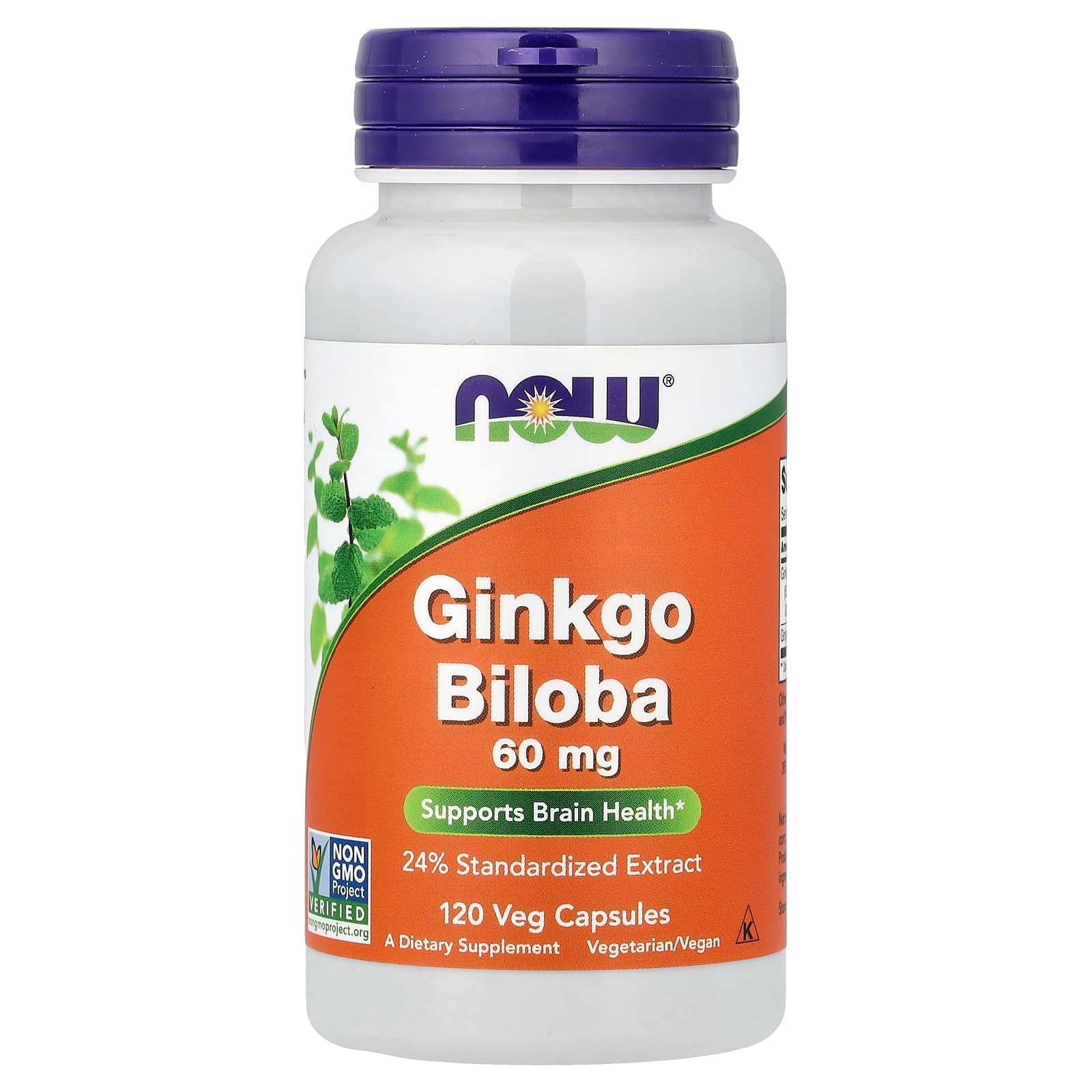 NOW Foods, Ginkgo Biloba, 60 mg, 120 Veg Capsules