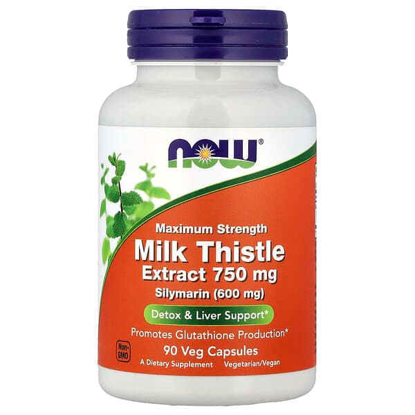 NOW Foods, Milk Thistle Extract, 750 mg, 90 Veg Capsules photo