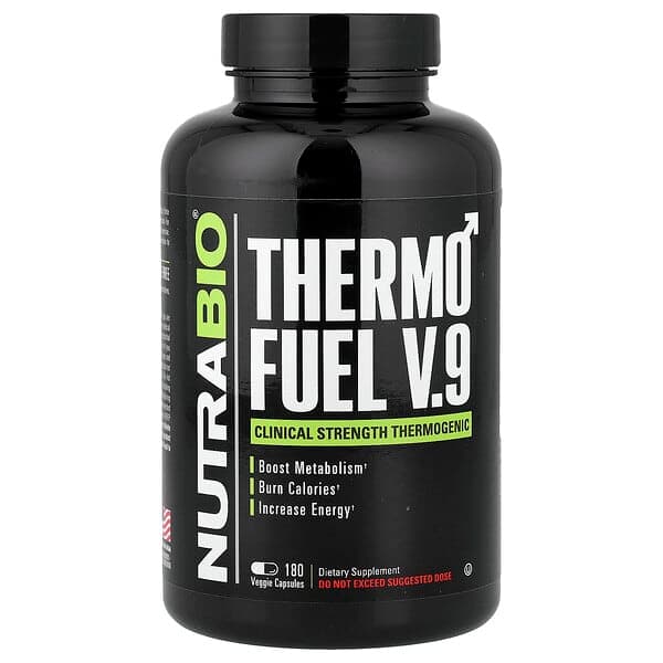 NutraBio, Thermo Fuel V.9, 180 Veggie Capsules photo