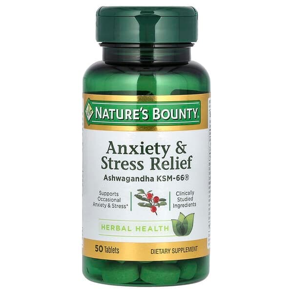 Nature's Bounty, Anxiety & Stress Relief, 50 Tablets photo